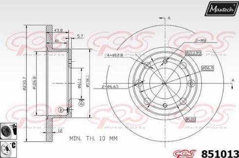 Maxtech 851013.6060 - Kočioni disk www.molydon.hr