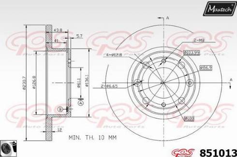 Maxtech 851013.0060 - Kočioni disk www.molydon.hr