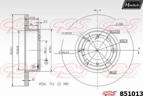 Maxtech 851013.0000 - Kočioni disk www.molydon.hr