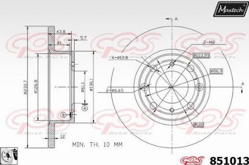 Maxtech 851013.0080 - Kočioni disk www.molydon.hr