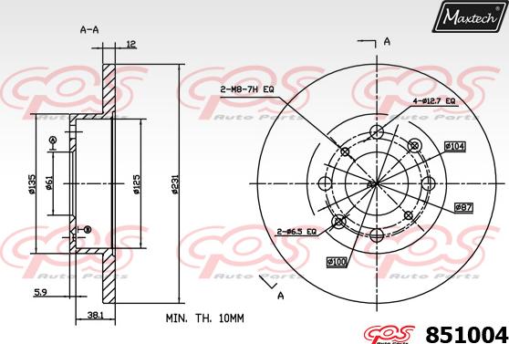 Maxtech 851012 - Kočioni disk www.molydon.hr