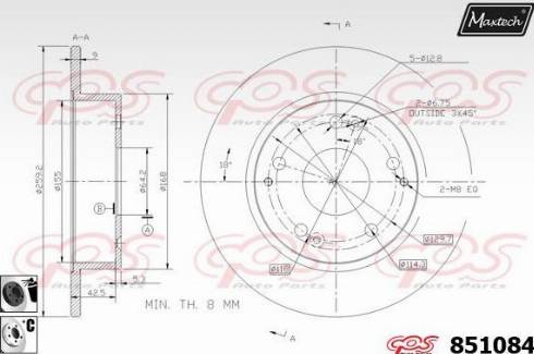 Maxtech 851084.6060 - Kočioni disk www.molydon.hr