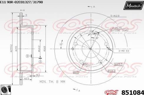 Maxtech 851084.0060 - Kočioni disk www.molydon.hr