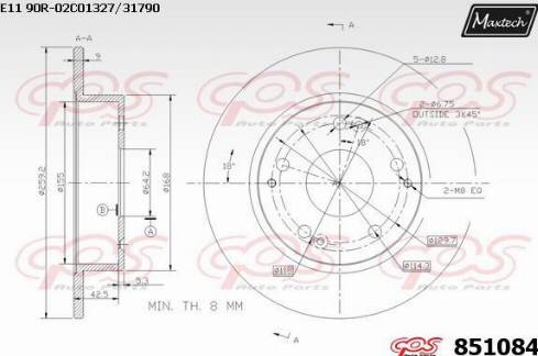 Maxtech 851084.0000 - Kočioni disk www.molydon.hr