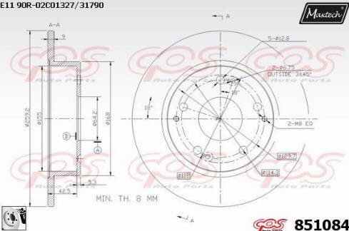 Maxtech 851084.0080 - Kočioni disk www.molydon.hr