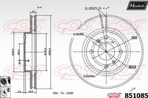 Maxtech 851085.6060 - Kočioni disk www.molydon.hr