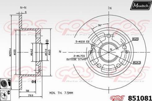 Maxtech 851081.6060 - Kočioni disk www.molydon.hr