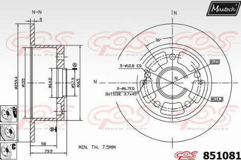 Maxtech 851081.6880 - Kočioni disk www.molydon.hr