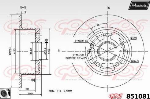 Maxtech 851081.0060 - Kočioni disk www.molydon.hr