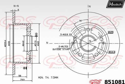 Maxtech 851081.0000 - Kočioni disk www.molydon.hr