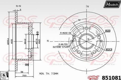 Maxtech 851081.0080 - Kočioni disk www.molydon.hr