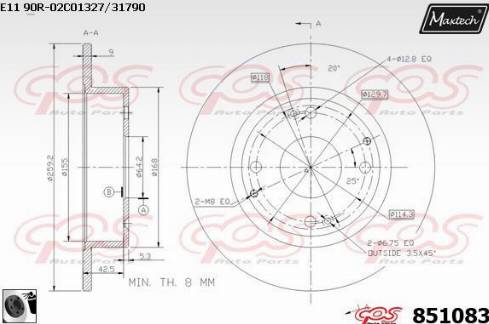 Maxtech 851083.0060 - Kočioni disk www.molydon.hr