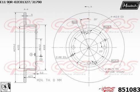 Maxtech 851083.0080 - Kočioni disk www.molydon.hr