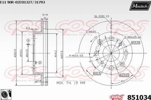 Maxtech 851034.0060 - Kočioni disk www.molydon.hr