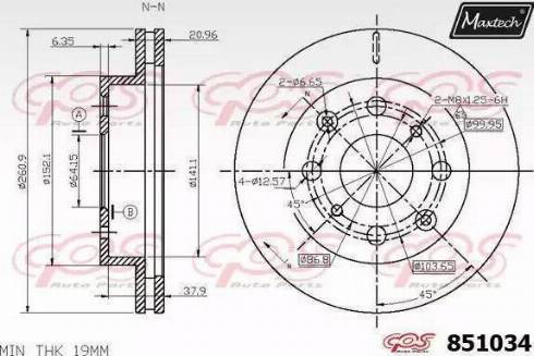 Maxtech 851034.6060 - Kočioni disk www.molydon.hr