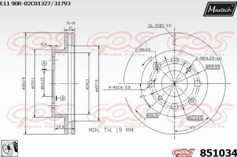 Maxtech 851034.0080 - Kočioni disk www.molydon.hr