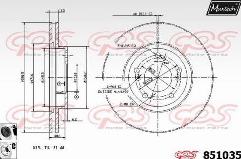 Maxtech 851035.6060 - Kočioni disk www.molydon.hr