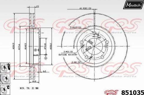 Maxtech 851035.6880 - Kočioni disk www.molydon.hr