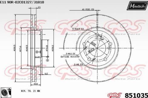 Maxtech 851035.0060 - Kočioni disk www.molydon.hr