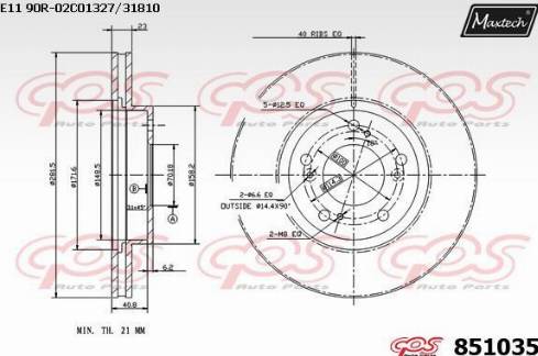 Maxtech 851035.0000 - Kočioni disk www.molydon.hr