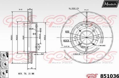 Maxtech 851036.6980 - Kočioni disk www.molydon.hr