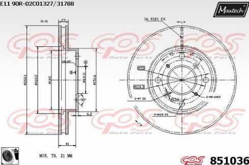 Maxtech 851036.0060 - Kočioni disk www.molydon.hr