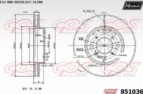 Maxtech 851036.0000 - Kočioni disk www.molydon.hr