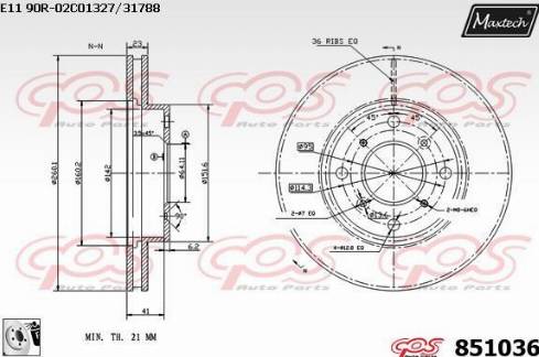 Maxtech 851036.0080 - Kočioni disk www.molydon.hr