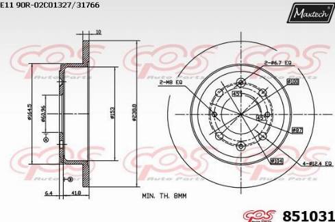 Maxtech 851031.0000 - Kočioni disk www.molydon.hr