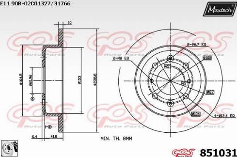 Maxtech 851031.0080 - Kočioni disk www.molydon.hr