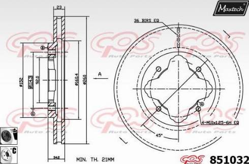 Maxtech 851032.6060 - Kočioni disk www.molydon.hr