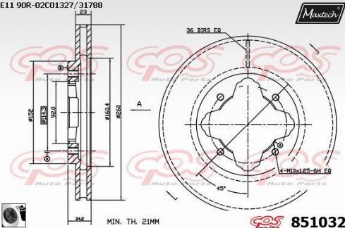 Maxtech 851032.0060 - Kočioni disk www.molydon.hr