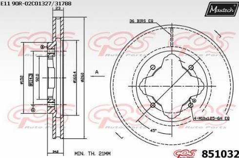 Maxtech 851032.0000 - Kočioni disk www.molydon.hr