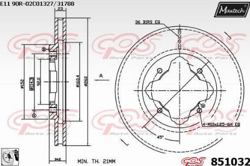 Maxtech 851032.0080 - Kočioni disk www.molydon.hr