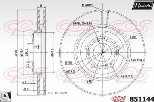 Maxtech 851144.0080 - Kočioni disk www.molydon.hr