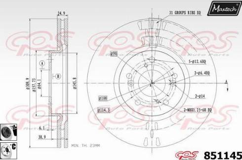 Maxtech 851145.6060 - Kočioni disk www.molydon.hr