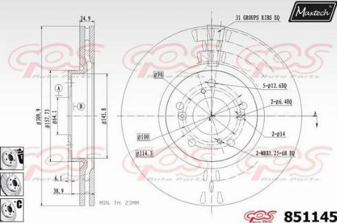 Maxtech 851145.6880 - Kočioni disk www.molydon.hr