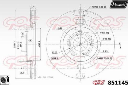 Maxtech 851145.0060 - Kočioni disk www.molydon.hr