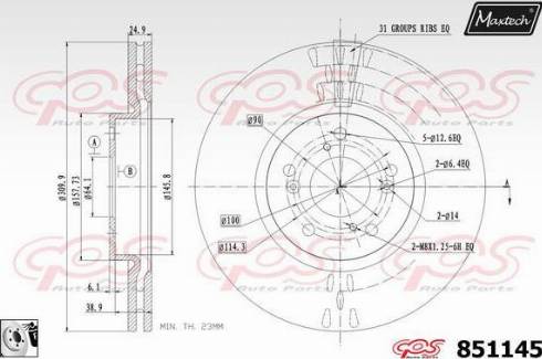 Maxtech 851145.0080 - Kočioni disk www.molydon.hr