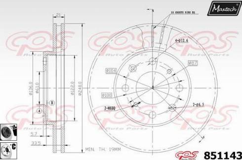 Maxtech 851143.6060 - Kočioni disk www.molydon.hr