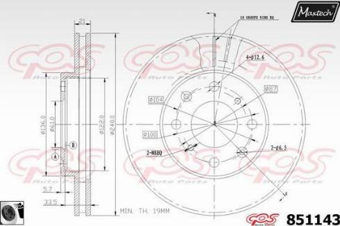 Maxtech 851143.0060 - Kočioni disk www.molydon.hr