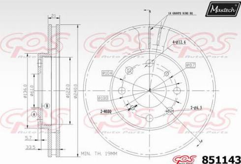 Maxtech 851143.0000 - Kočioni disk www.molydon.hr