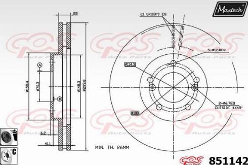 Maxtech 851142.6060 - Kočioni disk www.molydon.hr