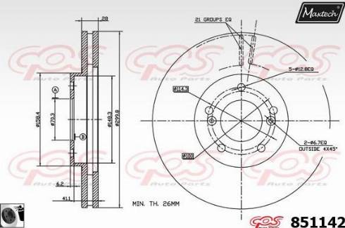 Maxtech 851142.0060 - Kočioni disk www.molydon.hr