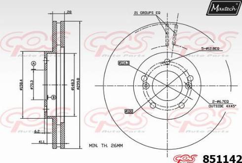 Maxtech 851142.0000 - Kočioni disk www.molydon.hr