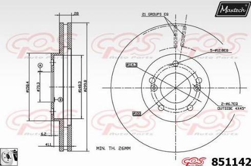 Maxtech 851142.0080 - Kočioni disk www.molydon.hr