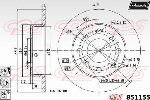 Maxtech 851155.6880 - Kočioni disk www.molydon.hr