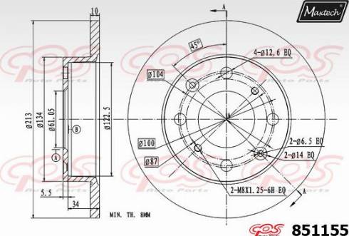 Maxtech 851155.0000 - Kočioni disk www.molydon.hr