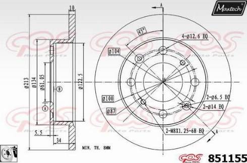 Maxtech 851155.0080 - Kočioni disk www.molydon.hr