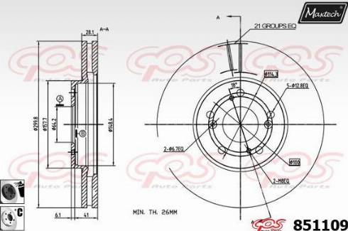 Maxtech 851109.6060 - Kočioni disk www.molydon.hr